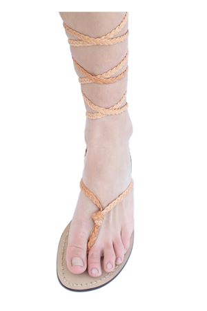 sandali alla schiava con treccine naturale beige Da Costanzo | SCHIAVATRECCINEVACCHETTA